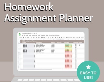 assignment deadline tracker Digital Academic Assignment Tracker | Google Sheets | Student Homework Planner | Customizable Spreadsheet