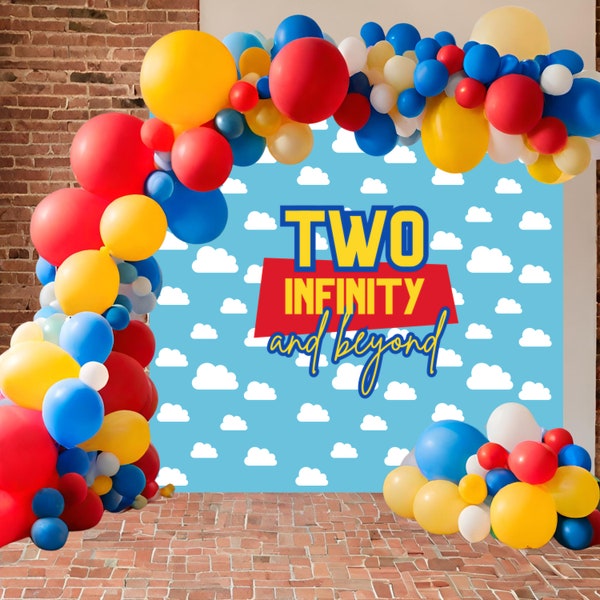 TWO infinity and beyond birthday backdrop | Second Birthday Backdrop