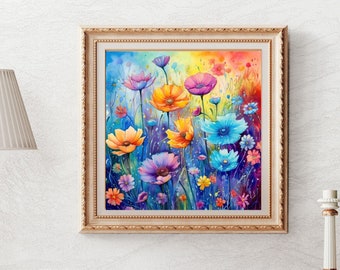 Cottagecore Wall Art, Wildflowers, Floral Decor, Cottage Core, Wild Flowers, Floral Wall Art, Colorful Room Decor, Flower Decor,Poster Print