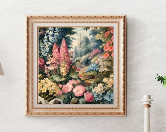 Shabby Chic Wall Art, Vintage Decor, Floral Decor, Cottagecore Aesthetic, Floral Wall Art, Cottage Core, Poster Print, Botanical, Wildflower