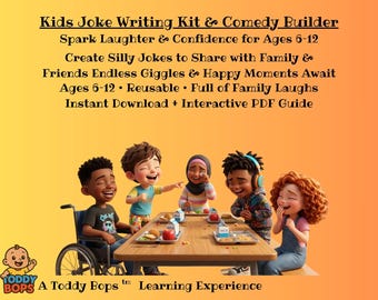 Kids Joke Writing Kit for Ages 6–12 | Funny Comedy Templates & Starters | Digital PDF Instant Download