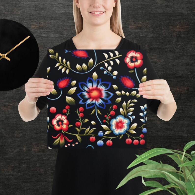 Folk Art Wall Prints Folk Art Decor, Scandinavian Nordic, Mexican Folk