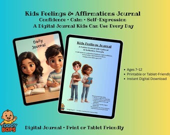 Kids Feelings Journal | Emotional Learning Activity for Kids Ages 7–12 | Reusable Digital PDF | Self-Expression & Mindfulness Journal