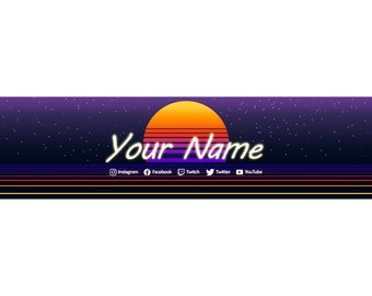 Retro Horizon Social Media Banner Template [Packet]