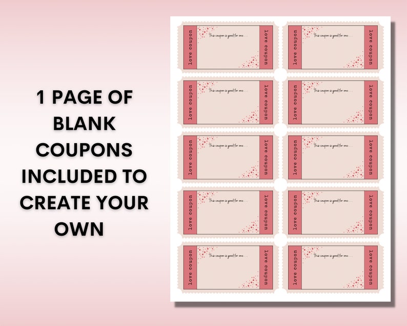 Love Coupons Printable Fun and Flirty Couples Coupon Book Valentines ...
