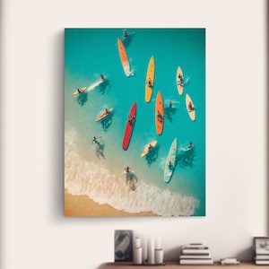 Hawaii Print Vintage, Hawaii Poster, Ocean and Beach Print, Surf Vintage Print, Vintage Posters