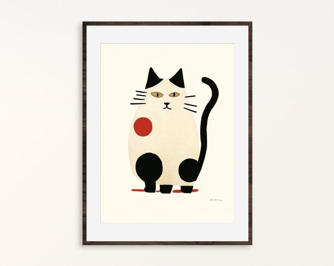 Cat Poster, Cat Print, Scandinavian Design, Nursery Cat Print Etsy
