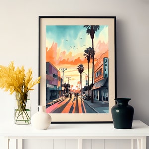 Los Angeles Poster, Los Angeles Print, California Wall Art, Digital Download print,  Los Angeles Art, Vintage Minimal Design Poster