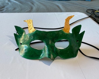 Forest faerie Leather mask- green