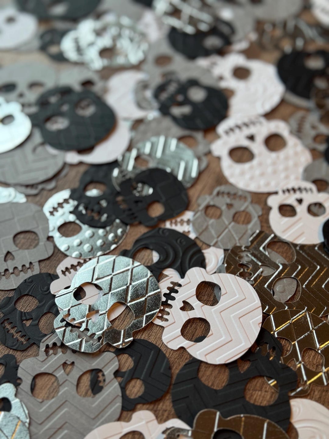 Embossed Skull Die Cuts (100) – Halloween Scrapbooking, Day of the Dead ...