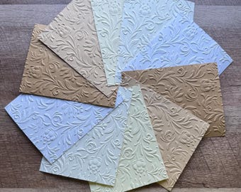 Floral Embossed Cardstock Set: A2 Neutral Sheets for Wedding Crafts