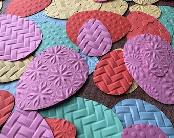 Embossed Pastel Easter Egg Die Cuts: 100 Spring Craft Embellishments