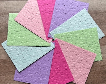 Heart Embossed Paper: Pastel A2 Sheets for Card Making