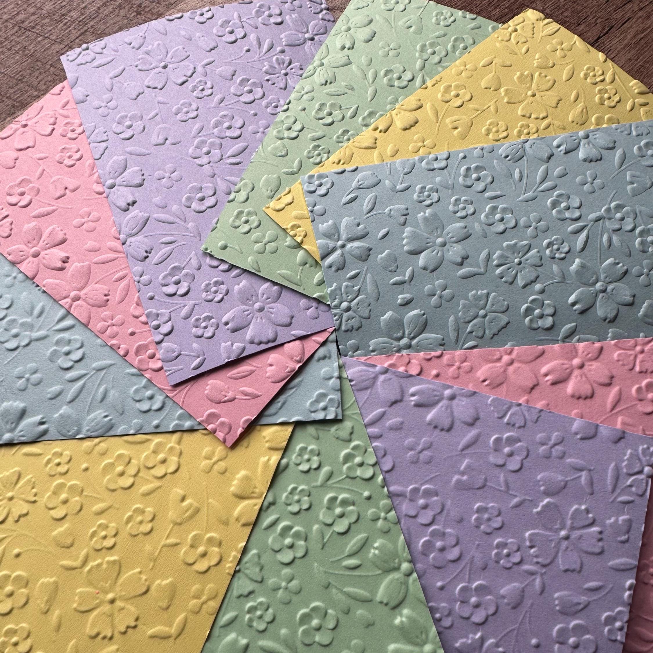 Embossed Floral Cardstock: A2 Textured Paper for Card Making (10 Sheets ...