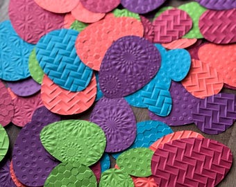 Embossed Easter Egg Die Cuts: Bright Spring Colors, Scrapbooking Crafts (100 Count)