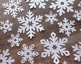 Shimmer Paper Snowflake Die Cuts: Pearl White, Set of 20