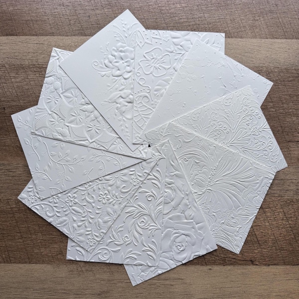 Embossed Floral Cardstock: A2 Wedding Invitation DIY Paper - 10 Designs