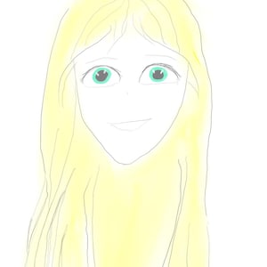 Desenho da cabeça de uma garota de anime