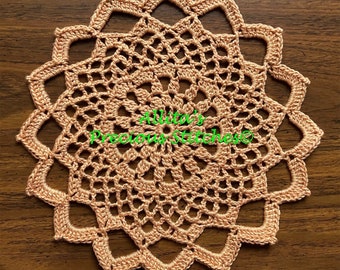 Handmade Crochet Cotton Doily 8.5", Table Centerpiece