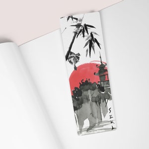 Japanese Inspired Printable Bookmarks, Watercolor Bookmarks, Ink Art