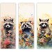 Printable Watercolor Raccoon Bookmarks, Raccoon Bookmarks, Instant ...