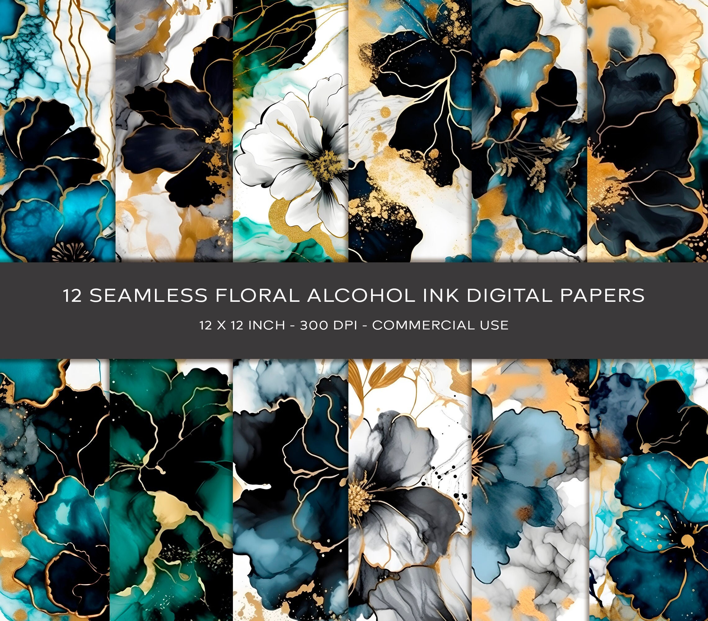 Alcohol Ink Digital Paper, Blush Pink Fluid Ink Art, Seamless Ink Patterns,  Blue Alcohol Ink Paper, Gold Foil Marble, Seamless Alcohol Ink, 