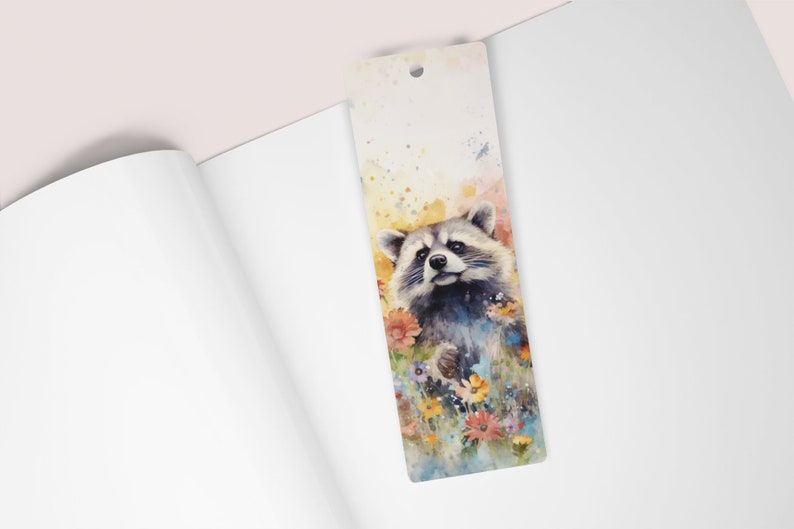 Printable Watercolor Raccoon Bookmarks, Raccoon Bookmarks, Instant ...