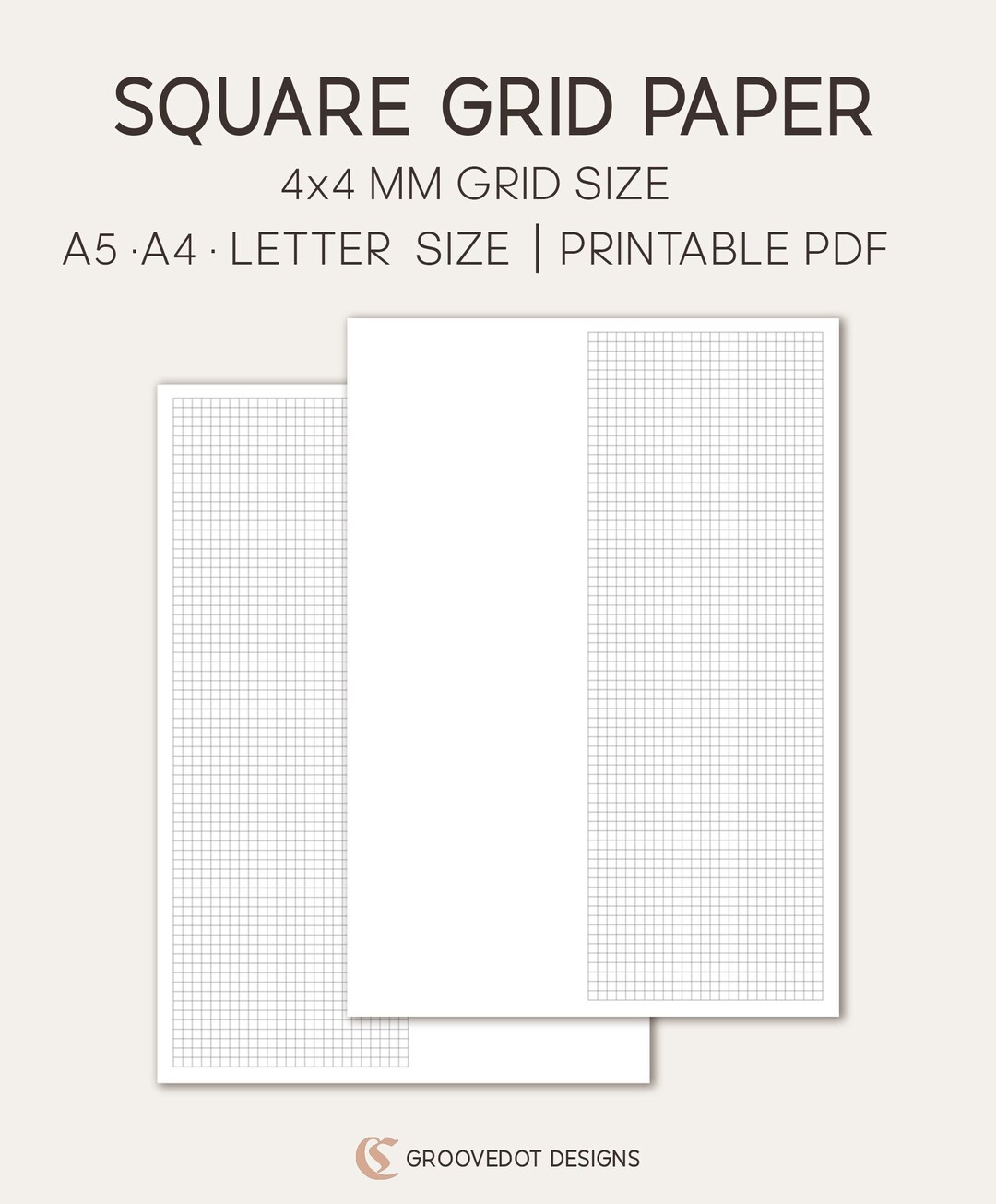 Square Half Grid Printable Paper Half Grid Graph Paper - Etsy