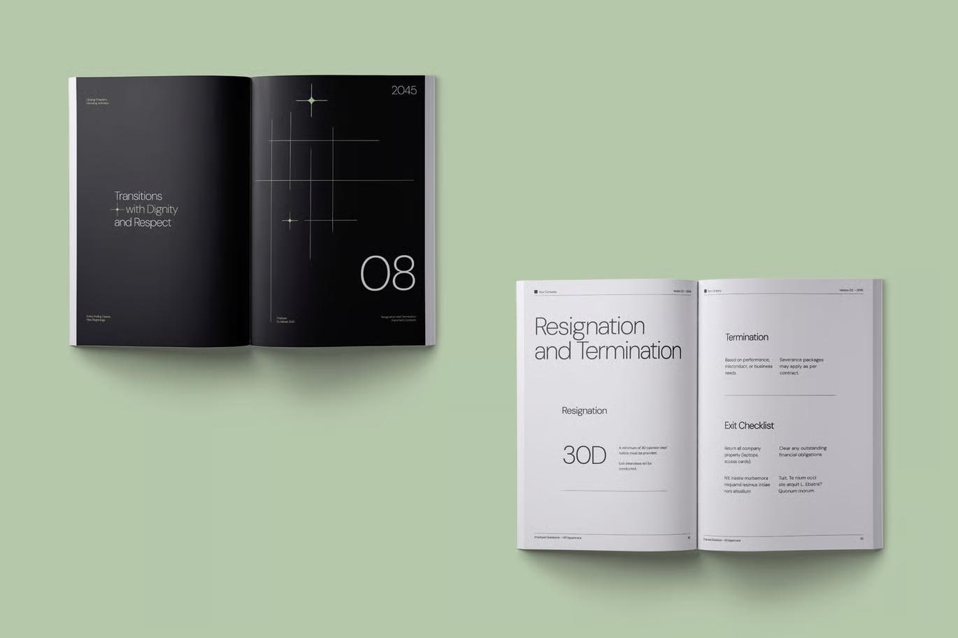 Minimalist Employee Guidebook / Handbook Template - Etsy
