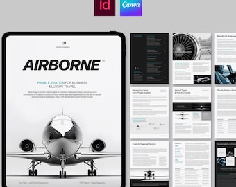 Modello di white paper digitale per documenti di case study, report e brochure ebook, compatibile con InDesign e Canva.