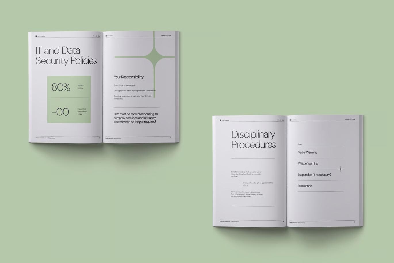 Minimalist Employee Guidebook / Handbook Template - Etsy