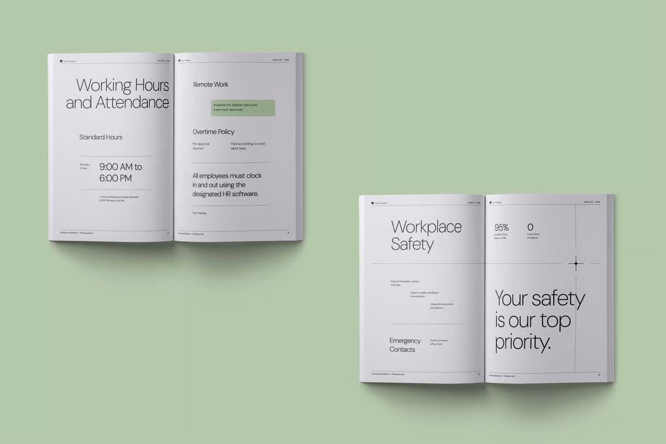 Minimalist Employee Guidebook / Handbook Template - Etsy