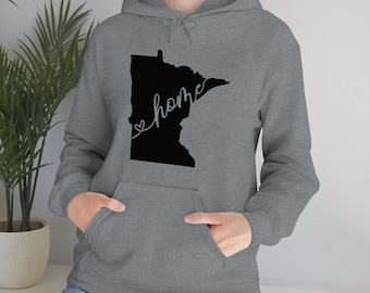 MN Minnesota Home Schreibschrift Herz Hoodie