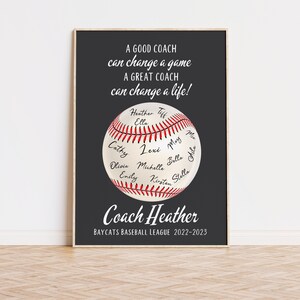 Baseball Coach Gift, Softball Coach Gift, Personalized Baseball Coach Gifts, Custom Baseball Gift For Coaches, Coach Gift Softball Printable