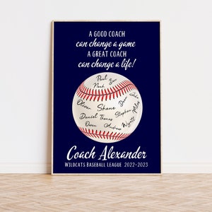 Baseball Coach Gift, Softball Coach Gift, Personalized Baseball Coach Gifts, Custom Baseball End Of Season Gift, Coach Gift Softball