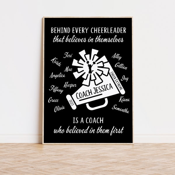 Cheer Coach Gifts, Personalized Cheer Coach Poster, Gift From Cheer Mom, Cheerleading Gifts Coaches, Coach Cheerleader Gifts, Cheer Prints