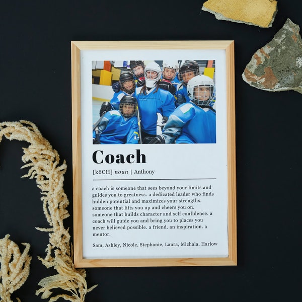 Hockey Coach Gift, Personalized Hockey Coach Poster, Hockey Team Manager Gifts From Hockey Mom, Custom Hockey Gift, Coach Thank You