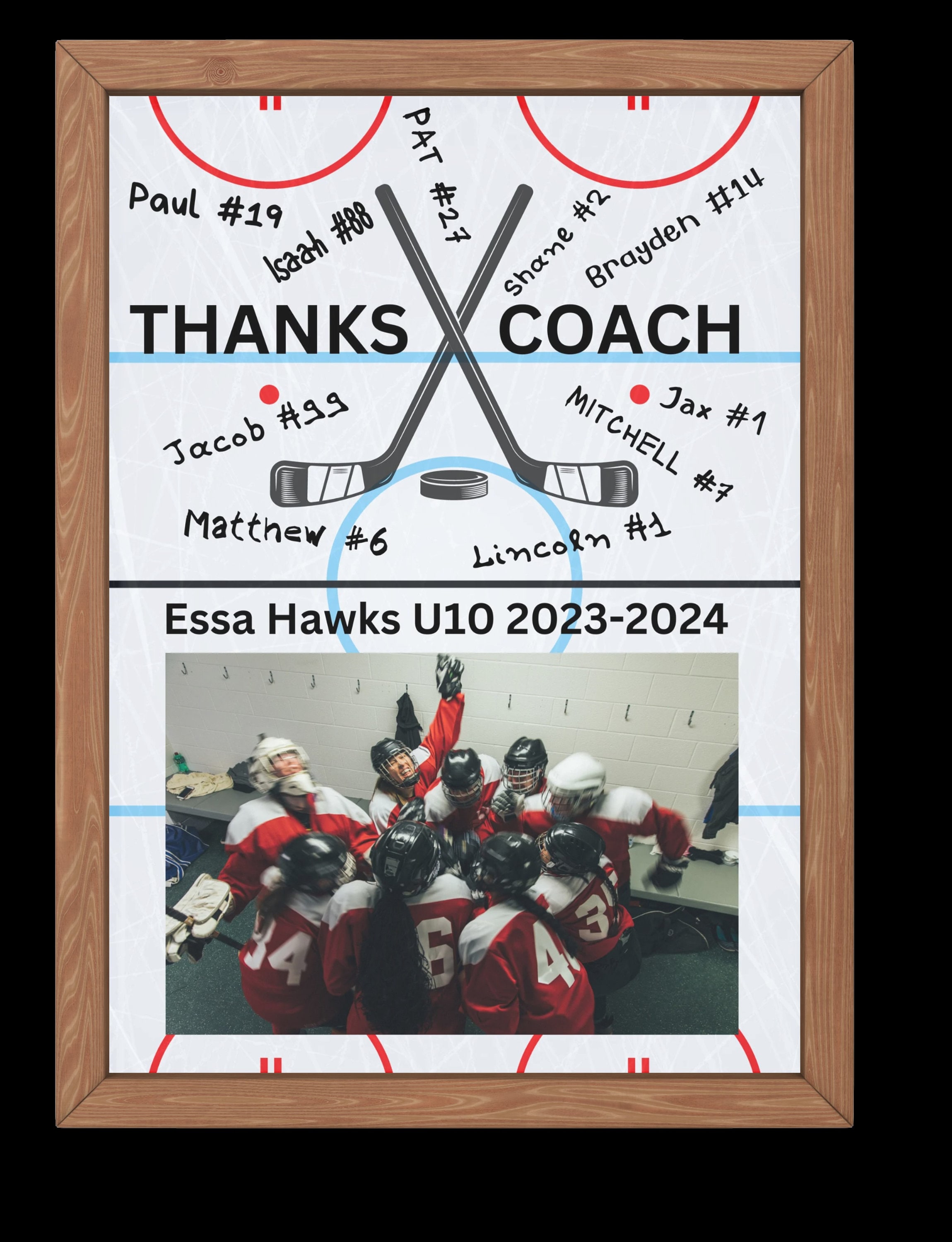 Hockey Coach Gift, Personalized Hockey Coach Poster, Hockey Team