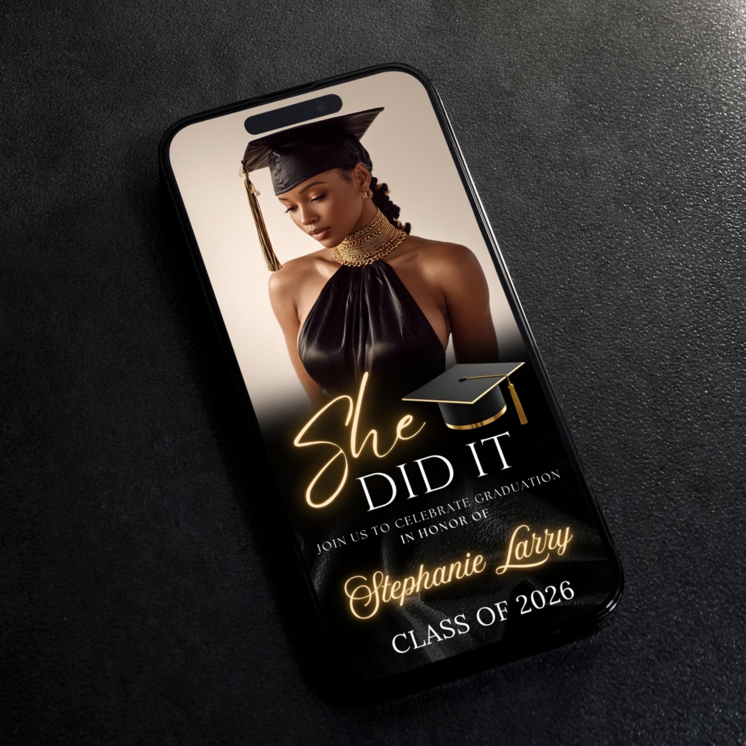 Congrats Graduation Flyer Video Invitation Template, Digital Grad ...