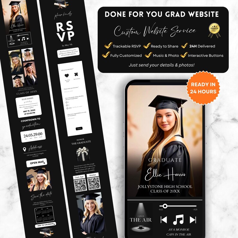 Personalized Custom Graduation Website With RSVP Service Class of 2026 ...