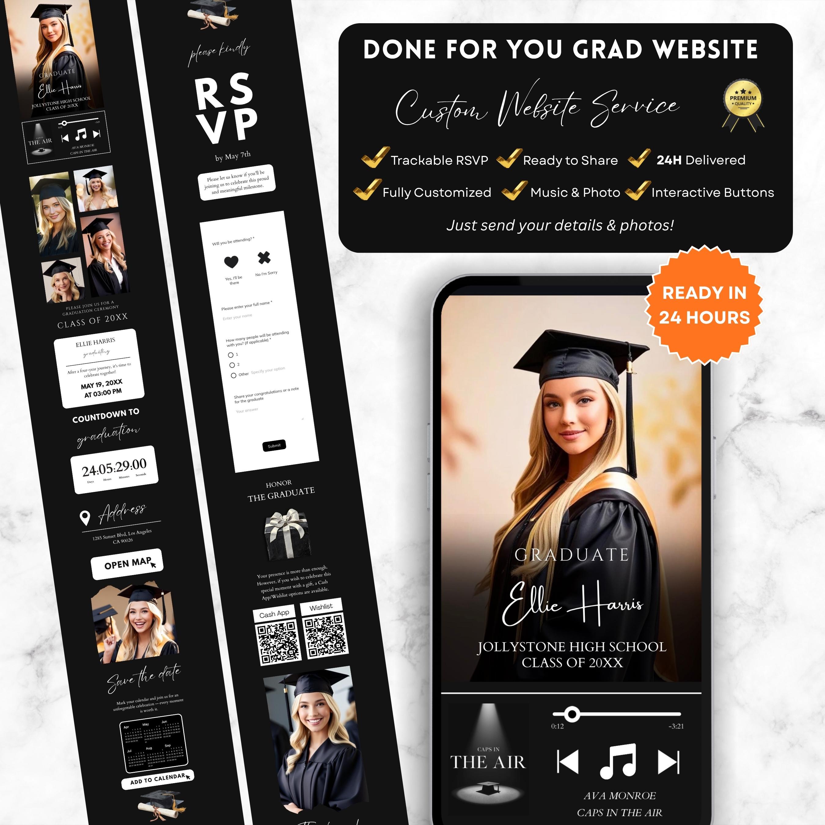 Graduation Program Sponsor Page Personalized Custom Graduation Website With RSVP Service Class of 2026 ...