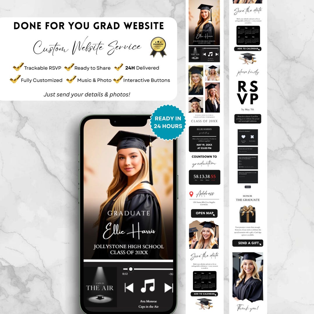 Graduation Program Sponsor Page Custom Graduation Ceremony Website Service, Class of 2026 Grad Event ...