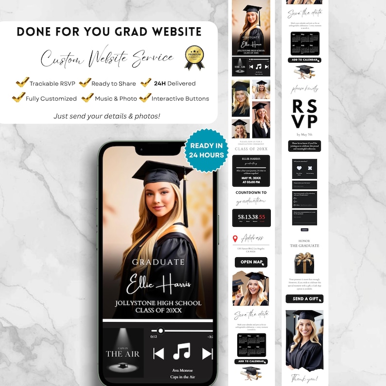 Custom Graduation Ceremony Website Service, Class of 2026 Grad Event ...