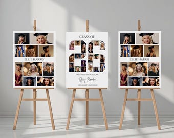 Class of 2026 welkomstbord afstuderen, fotocollagepostersjabloon (afdrukbaar op canvas)