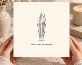 This Seems Excessive Funny Birthday Card Printable, Minimalist Birthday Card, Funny Aging Card for Him Her, Digital Download