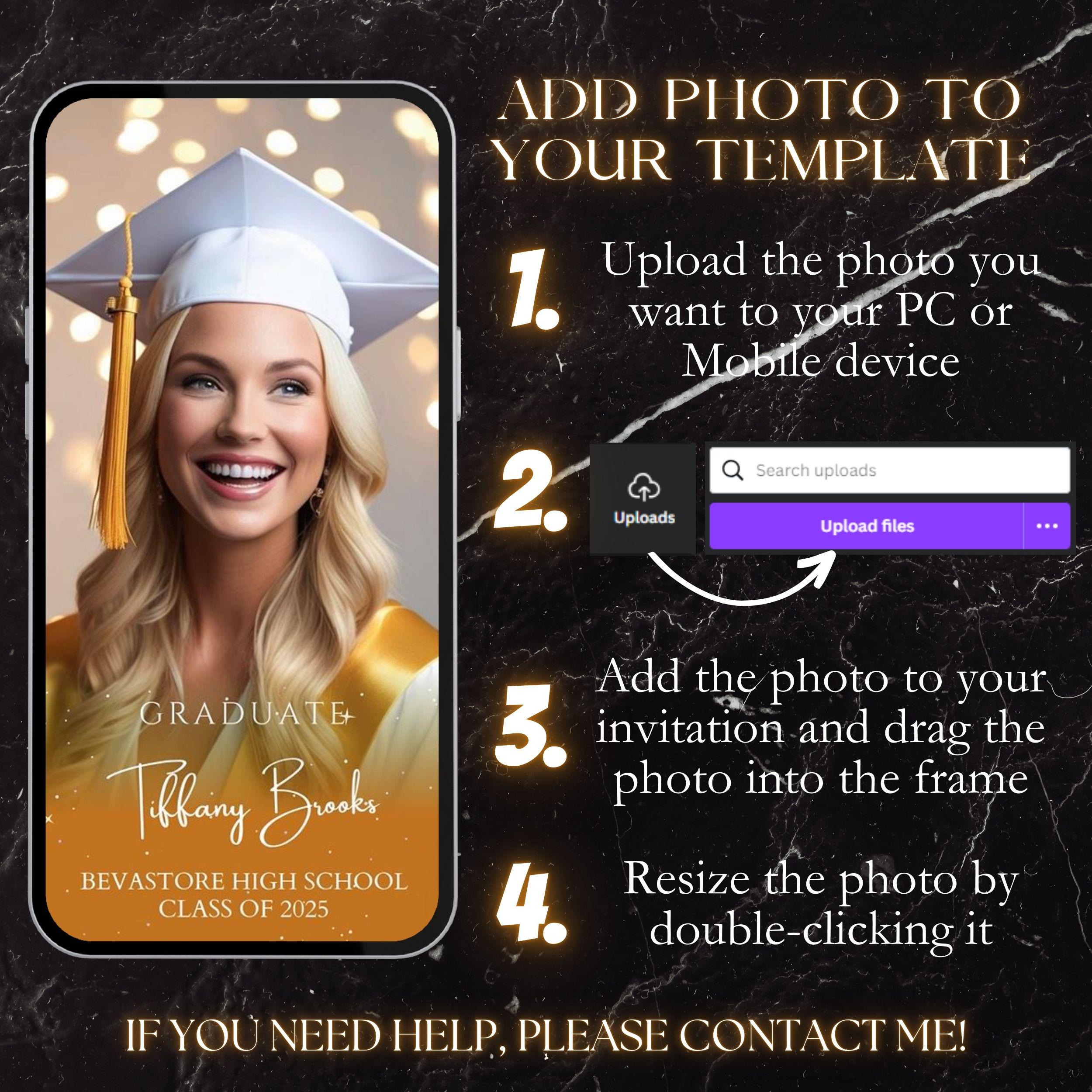 Graduation Invite Layout Glamorous Digital Graduation Party Video Invitation Class of 2026, Grad ...