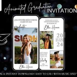 2025 Graduation Party Invitation Template, College Graduate Announcement Template, Modern Graduation Invite, Photo Graduation Canva Template