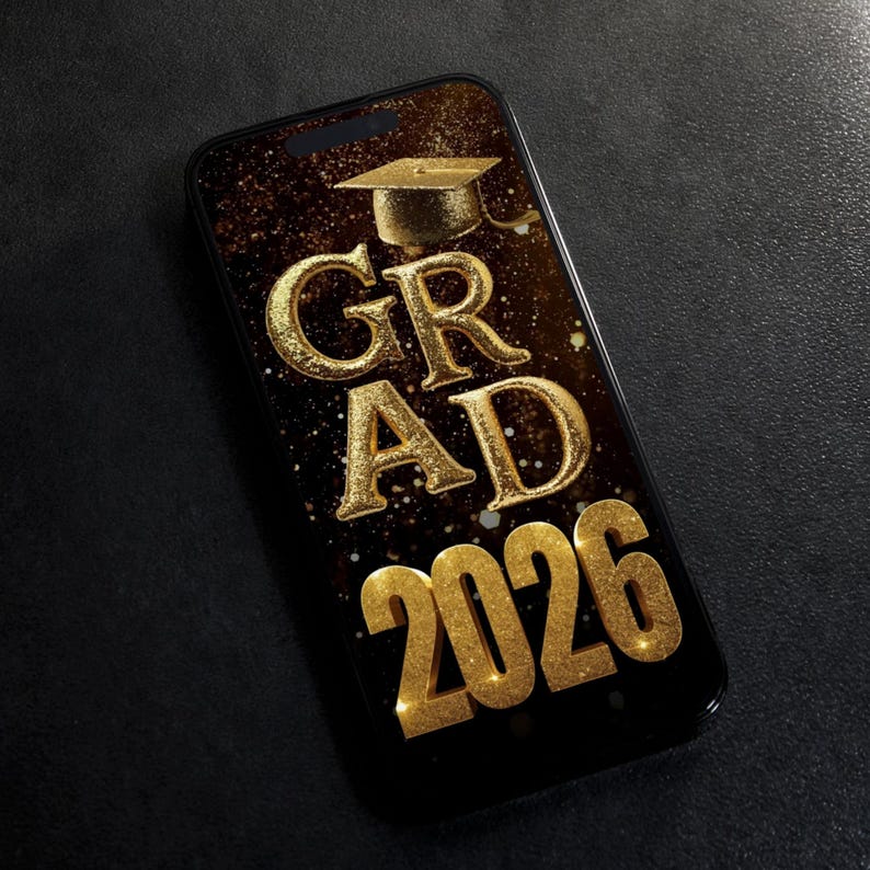 Neon Gold Glitter Photo Collage Graduation Video Invitation 2027, Digital Luxury Grad Invite, Animated Senior Grad Canva Evite image 8