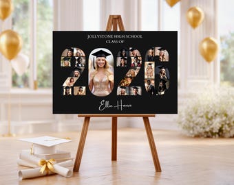 Sjabloon welkomstbord voor afstuderen fotocollage (2026)