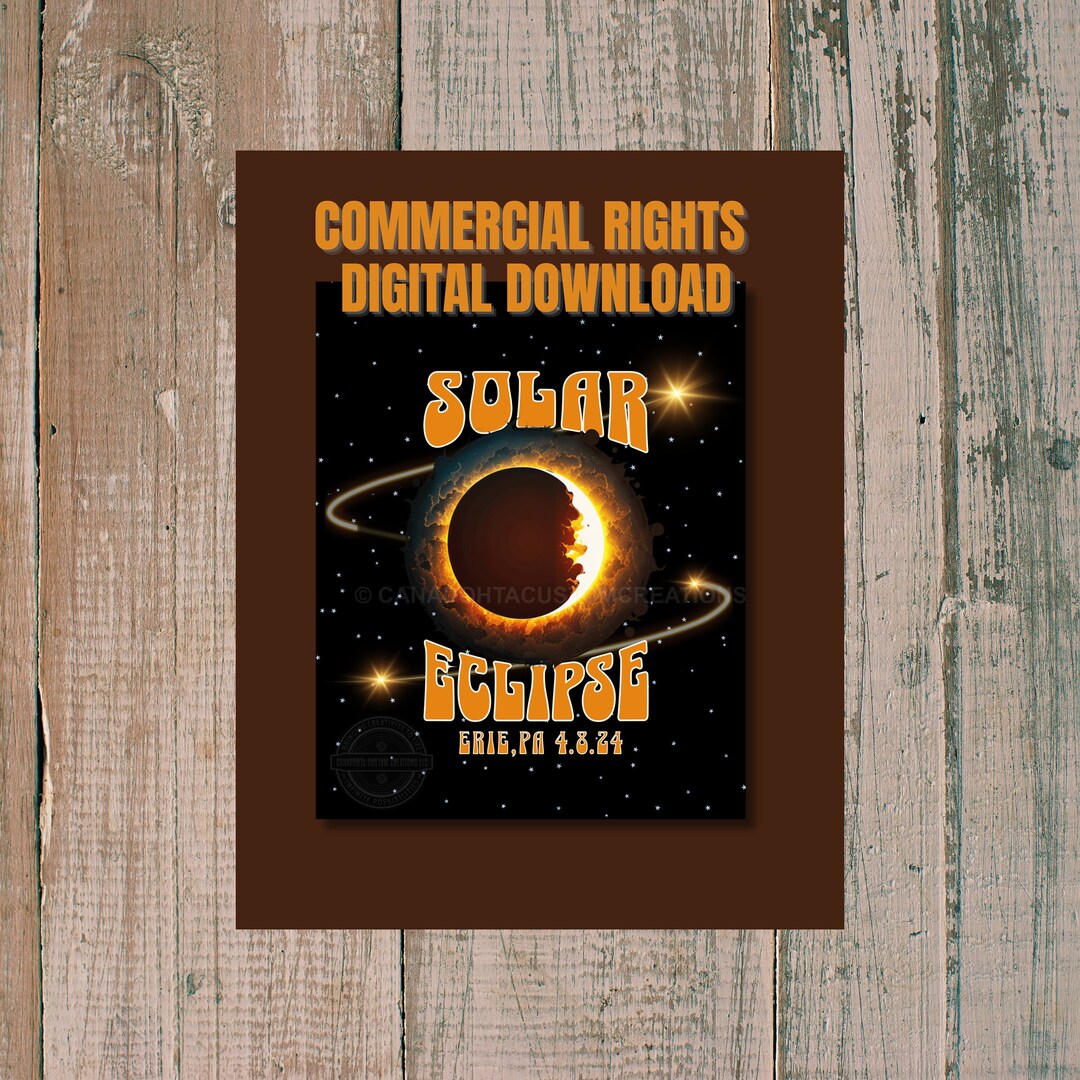 Solar Eclipse Erie PA, Digital Download, Commercial Usage Rights